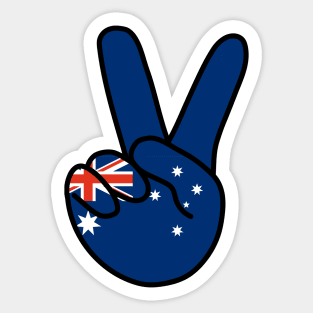 Australia Flag V Sign Sticker